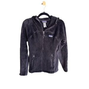 Patagonia R3 Hi-Loft Hoody‎ Womens Small Black Full Zip Fleece Jacket 25705